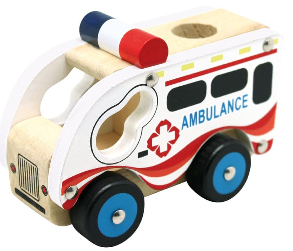 Bino Drevené auto ambulancia